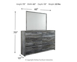 Baystorm Gray Panel Bedroom Set dimension view