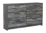 Baystorm Gray Dresser side angle with smooth-gliding drawer open
