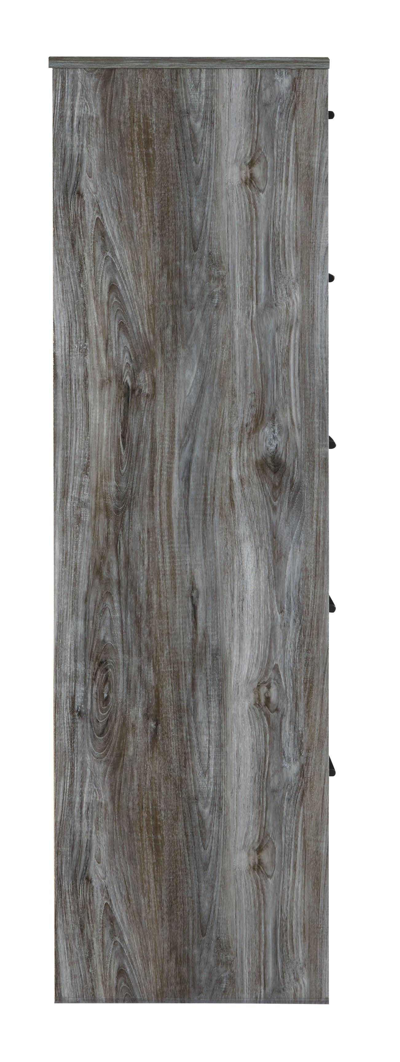Baystorm Gray Chest of Drawers side profile in gray finish