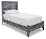 Baystorm Gray Panel Bedroom Set angled view