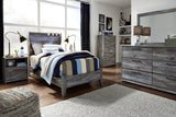 Baystorm bed styled in bedroom setting with ambient lighting