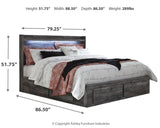 Baystorm Gray Panel Bedroom Set dimension view