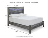 Baystorm Gray Panel Bedroom Set dimension view
