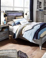 Baystorm Gray Full Panel Bed styled bedroom mood D