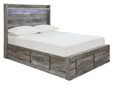 Baystorm Gray Full Panel Bed angled side view