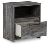 Baystorm Gray Panel Bedroom Set angled view