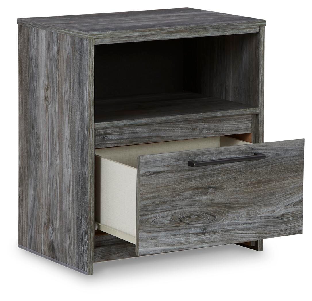 Baystorm Gray Panel Bedroom Set angled view