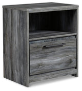 Baystorm Gray Panel Bedroom Set angled view