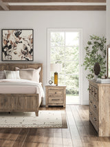 Rusticott collection bedroom setting featuring Rusticott Nightstand