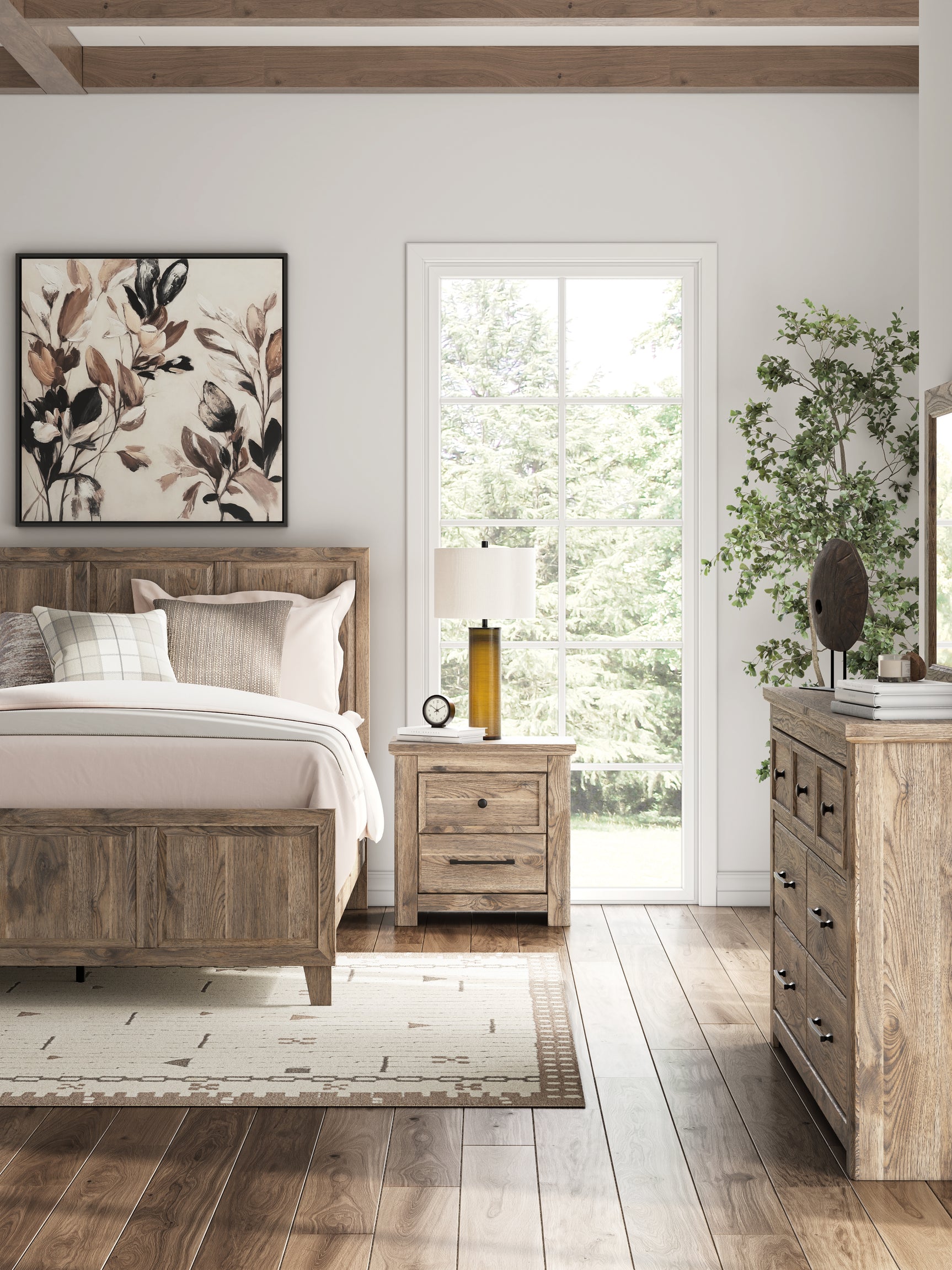 Rusticott collection bedroom setting featuring Rusticott Nightstand