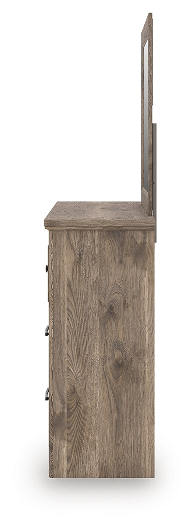 Alternate side angle of Rusticott dresser and mirror