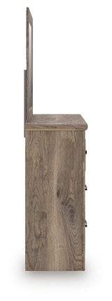 Side profile of Rusticott dresser with mirror