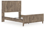 Rusticott Brown Queen Panel Bed angled front-left view