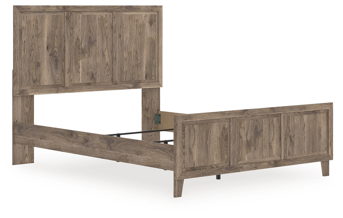 Rusticott Brown Queen Panel Bed angled front-left view