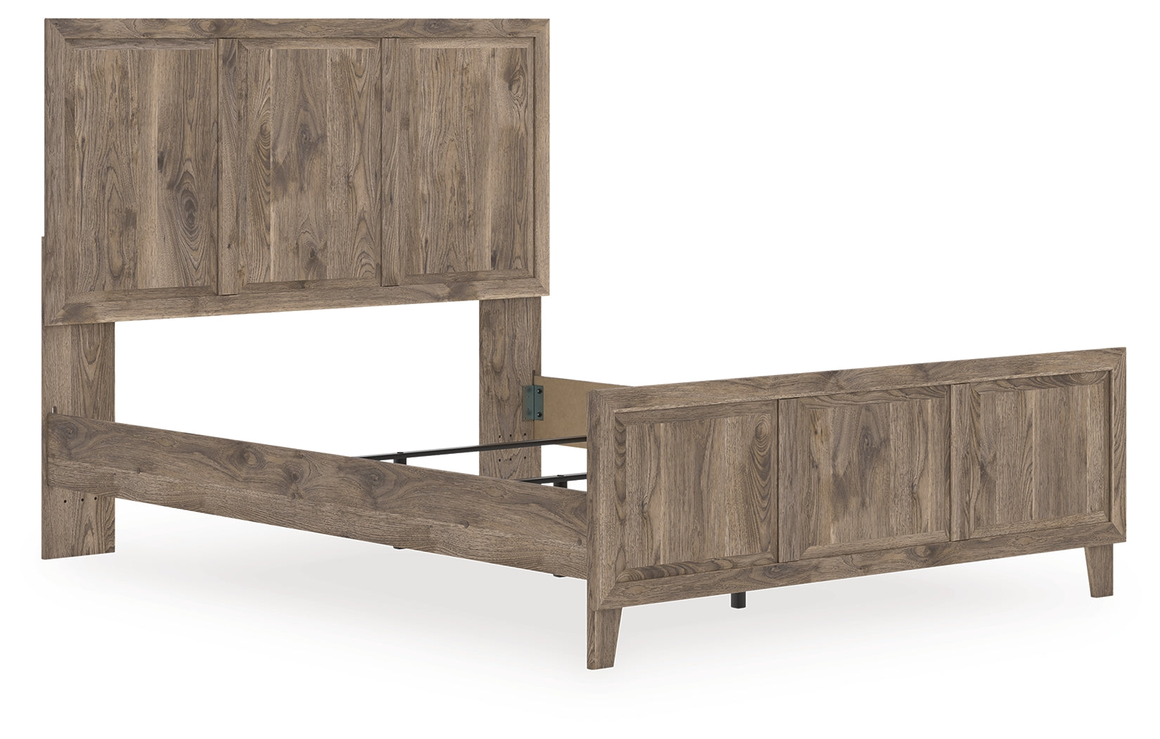 Rusticott Brown Queen Panel Bed angled front-left view
