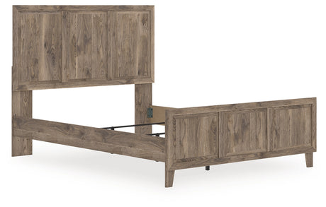 Rusticott Brown Queen Panel Bed angled front-left view