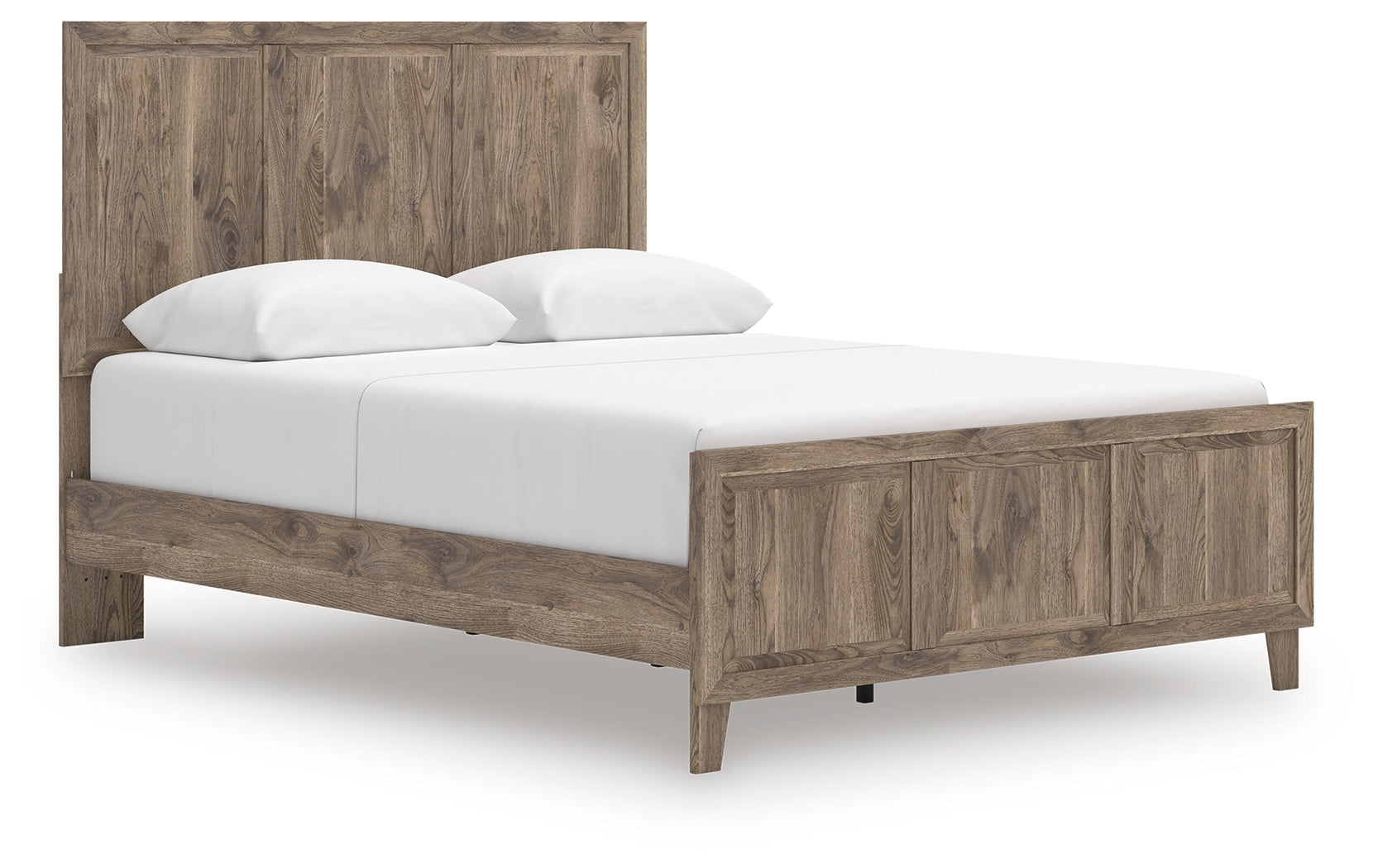 Rusticott Brown Queen Panel Bed angled front-right view