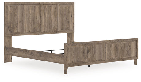 Rusticott Brown King Panel Bed angled front left view