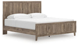 Rusticott Brown King Panel Bed angled front right view