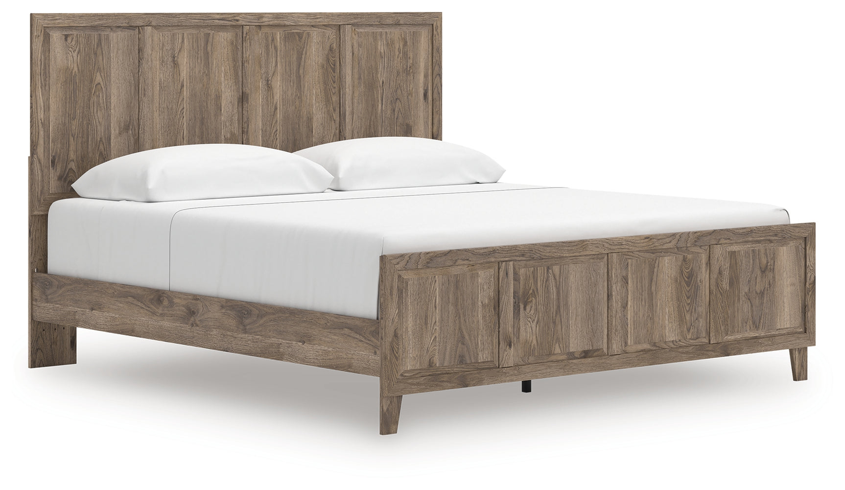 Rusticott Brown King Panel Bed angled front right view