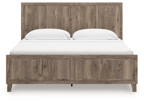 Rusticott Brown King Panel Bed headboard front view