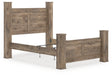 Rusticott Brown Queen Poster Bed, front angle view