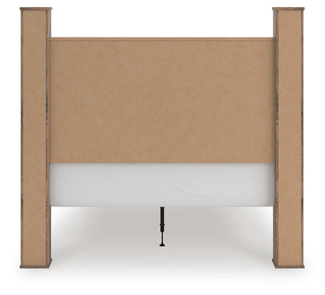Rusticott Brown Queen Poster Bed, rear view
