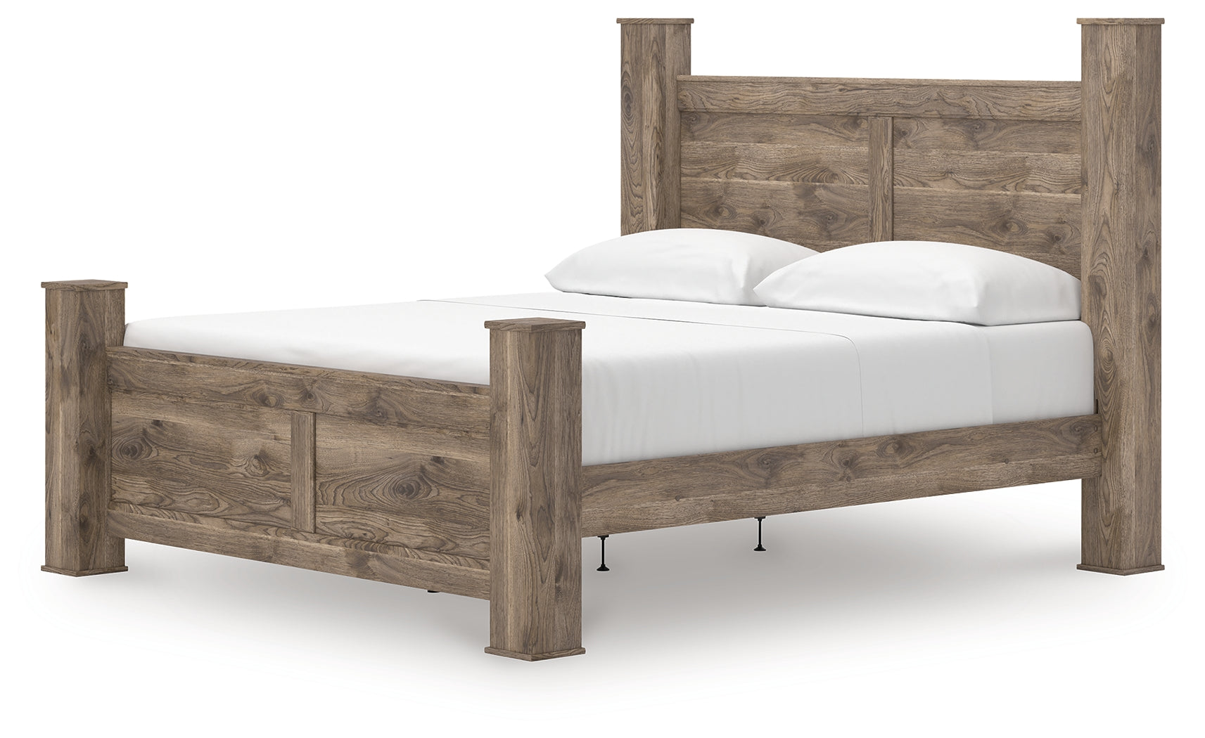 Rusticott Brown King Poster Bed alternative front angle
