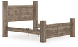 Rusticott Brown King Poster Bed angled front view