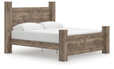 Rusticott Brown King Poster Bed side angle view