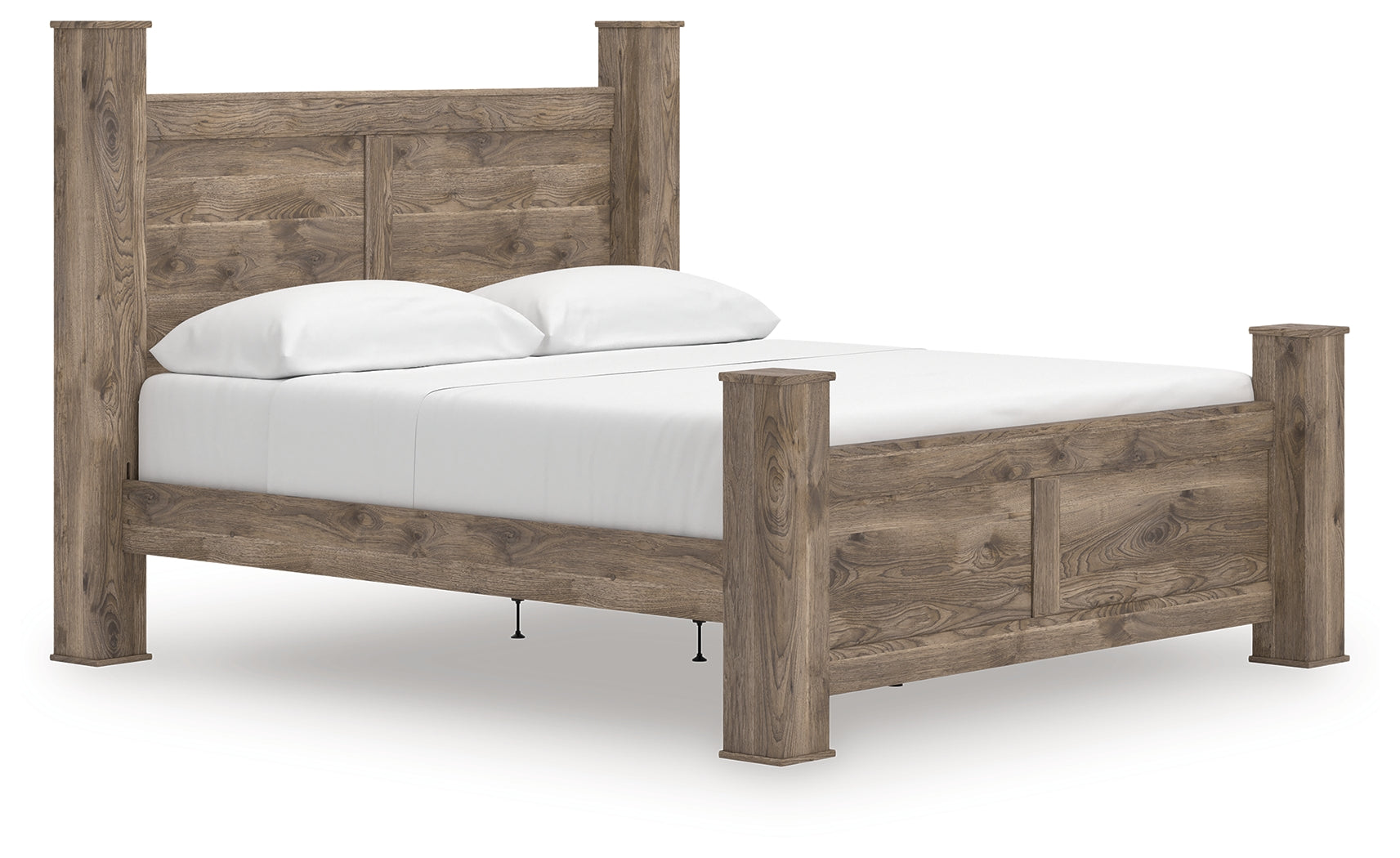 Rusticott Brown King Poster Bed side angle view