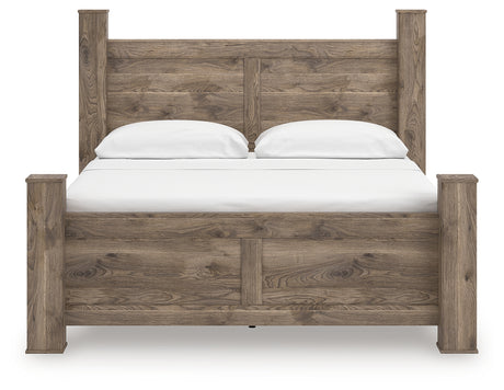 Rusticott Brown King Poster Bed head-on view