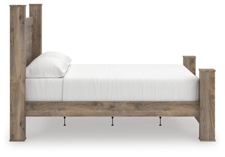 Rusticott Brown King Poster Bed side view