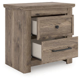 Rusticott Brown Nightstand head-on view showing hardware and finish
