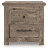 Rusticott Brown Nightstand alternate angle showing side and top
