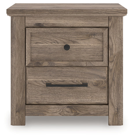 Rusticott Brown Nightstand alternate angle showing side and top
