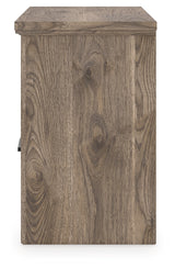 Rusticott Brown Nightstand top view highlighting finish