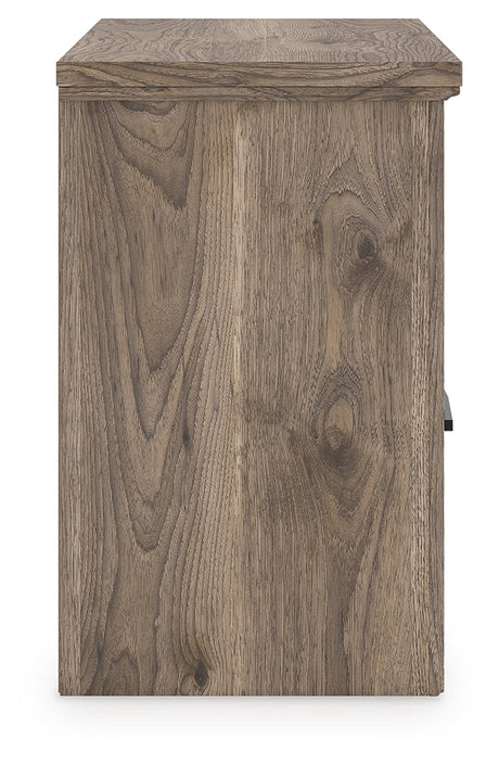 Rusticott Brown Nightstand back view