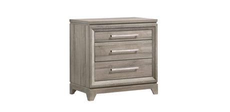 Alexander light gray nightstand front angle