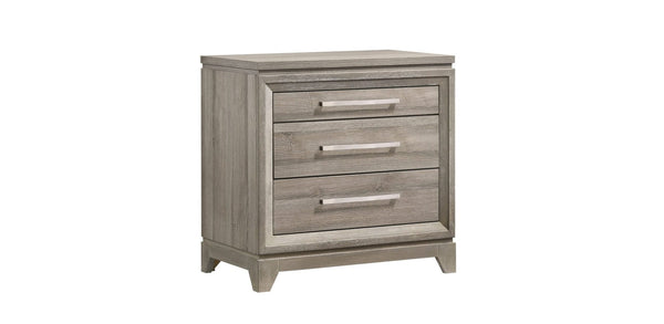 Alexander light gray nightstand front angle