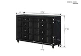 Main view of Armany Black Upholstered Wingback Panel Bedroom Set bed