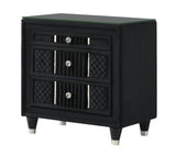 Bedroom display of Armany Black Upholstered Wingback Panel Bedroom Set bed