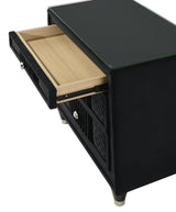 Main view of bed in Armany Black Upholstered Wingback Panel Bedroom Set