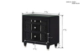 Side profile of Armany Black Upholstered Wingback Panel bed