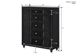 Main detailed view of bed upholstery in Armany Black Wingback Panel Set