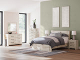 Lawroy queen panel storage bed in rustic white finish
