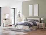 Lawroy Light Natural King Panel Storage Bed with rustic reclaimed oak finish