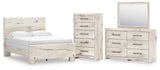 Lawroy Light Natural Panel Bedroom Set — Full / 4: Bed, Dresser, Mirror, Chest