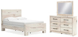 Lawroy Light Natural Panel Bedroom Set — Full / 3: Bed, Dresser, Mirror