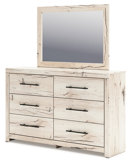 Alternative angled view of Lawroy dresser and mirror